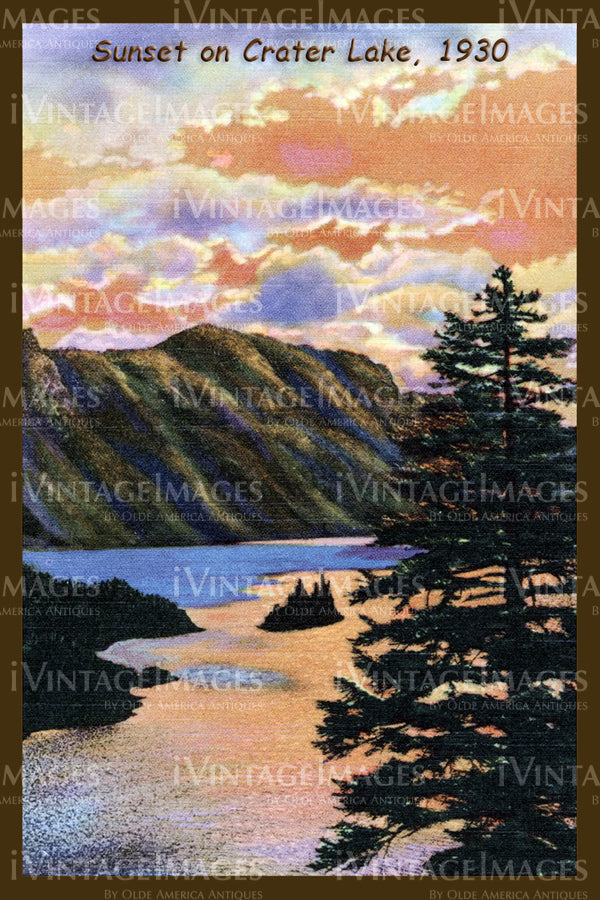 Crater Lake Postcard 1930 - 12