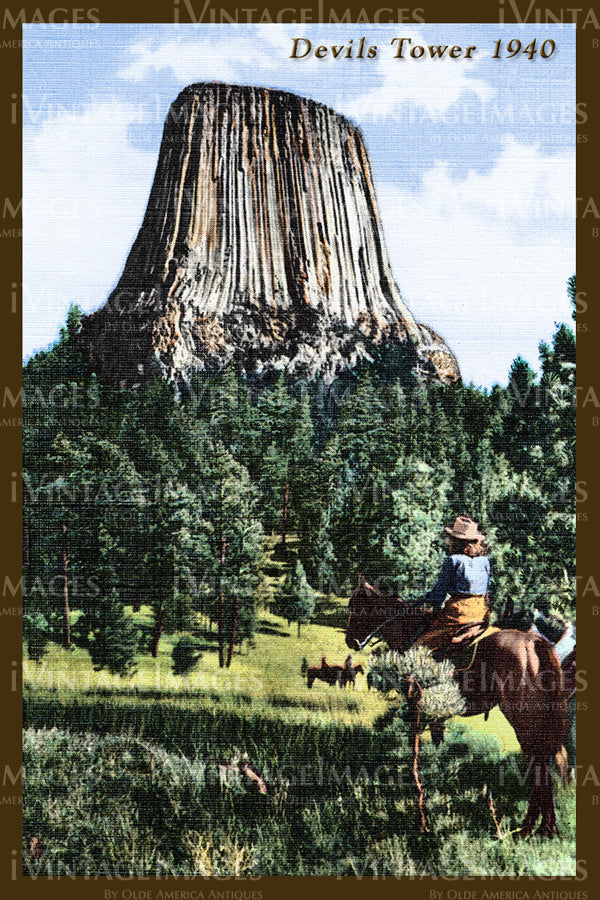 Devils Tower Postcard 1940 - 3