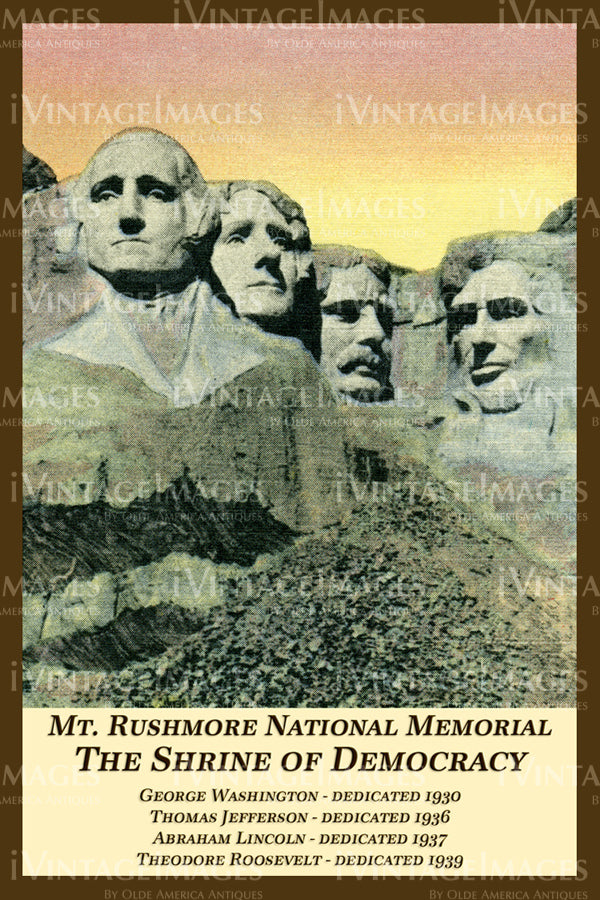 Mount Rushmore Postcard 1939 - 2