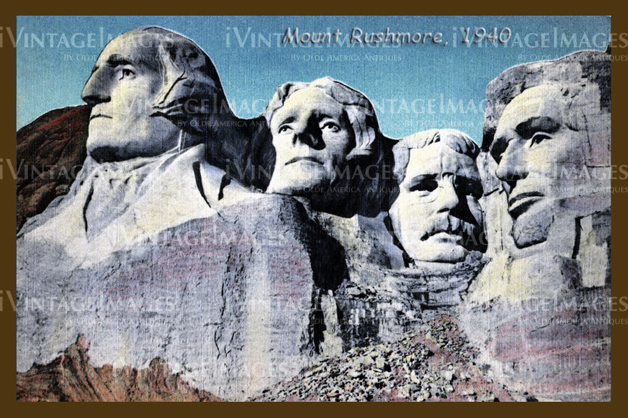 Mount Rushmore Postcard 1940 - 7