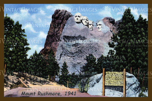 Mount Rushmore Postcard 1941 - 8