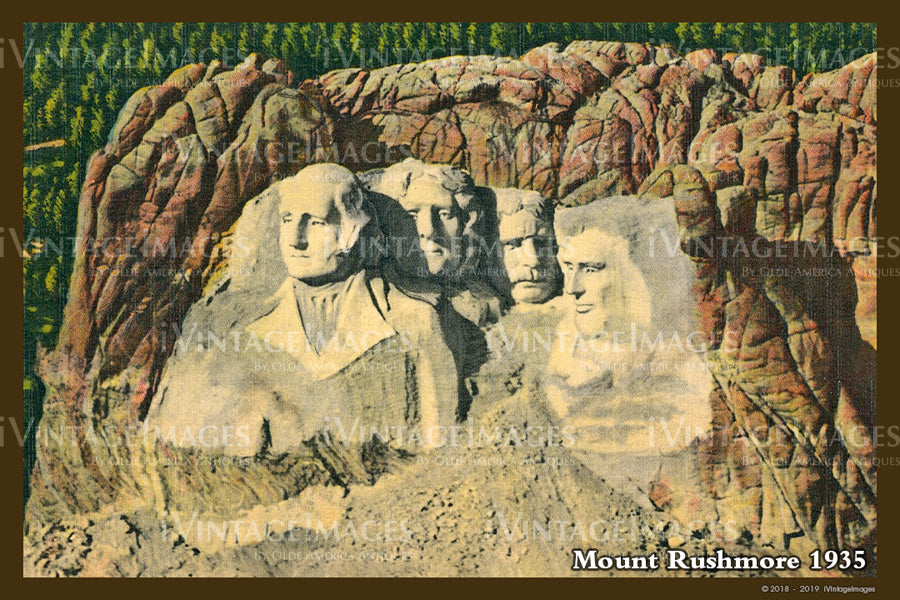Mount Rushmore Postcard 1935 - 9