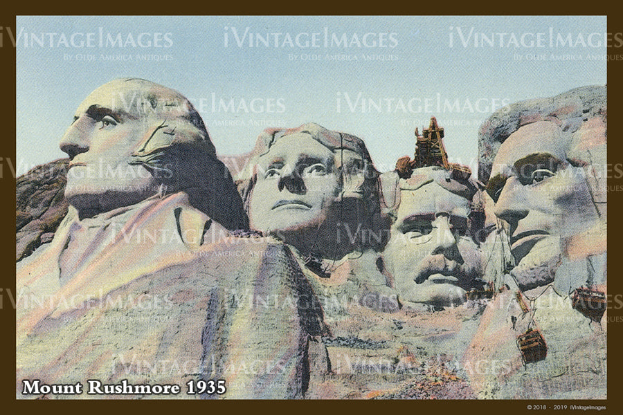 Mount Rushmore Postcard 1935 - 12