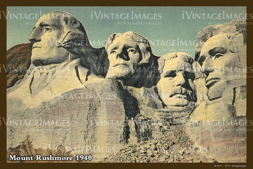 Mount Rushmore Postcard 1940 - 13