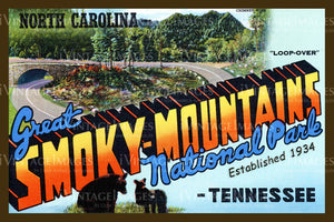 Great Smoky Mountains Postcard 1934 - 09