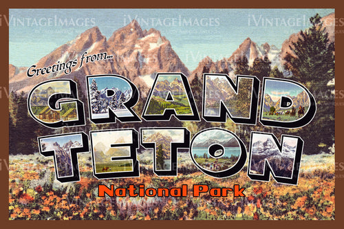 Grand Teton Postcard 1930 - 5