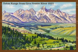 Grand Teton Postcard 1935 - 7
