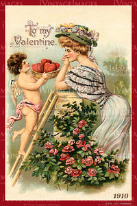 Victorian Valentine and Cupid 1910- 22