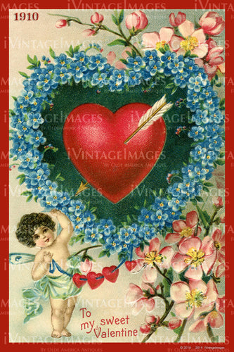 Victorian Valentine and Cupid 1910 - 35