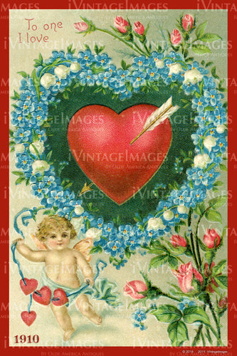 Victorian Valentine and Cupid 1910 - 37