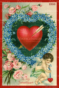 Victorian Valentine and Cupid 1910 - 38