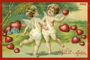 Victorian Valentine and Cupid 1910- 59