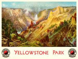 1935 Yellowstone Park Grand Canyon Poster - 12x18